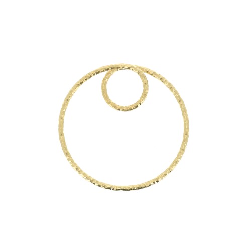 Pendentif cercle diamanté 20 mm en Argent 925 Doré à l'or fin x1