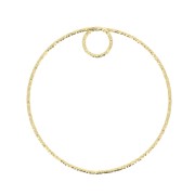 Pendentif cercle diamanté 35 mm en Argent 925 Doré à l'or fin x1|raw }}