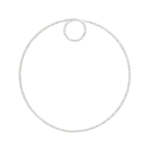 Pendentif cercle diamanté 35 mm en Argent 925 x1