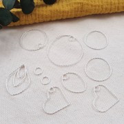 Pendentif cercle diamanté 40 mm en Argent 925 x1