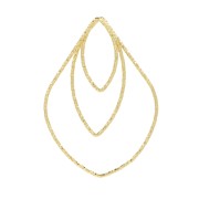 Pendentif goutte fantaisie diamanté 37x27 mm en Argent 925 Doré à l'or fin x1|raw }}