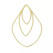 Pendentif goutte fantaisie diamanté 37x27 mm en Argent 925 Doré à l'or fin x1