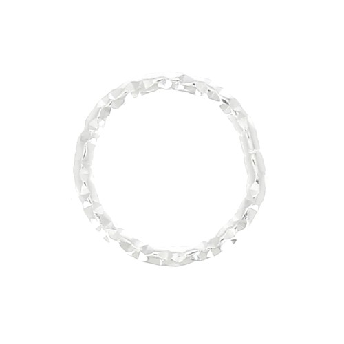 Anneau fermé rond diamanté 8 mm en Argent 925 x1