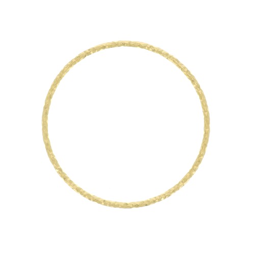 Anneau de montage et tissage rond diamanté 23 mm en Argent 925 Doré à l'or fin x1