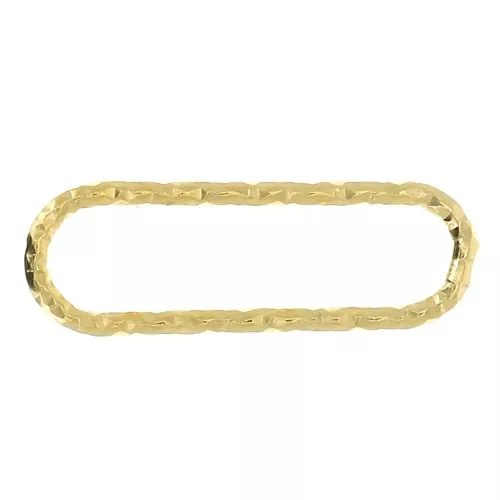 Intercalaire rectangle arrondi diamanté 16x5 mm en Argent 925 Doré à l'or fin x1