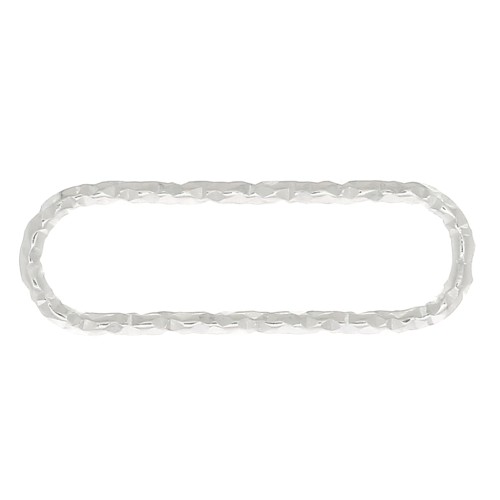 Intercalaire rectangle arrondi diamanté 16x5 mm en Argent 925 x1