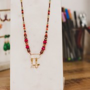 Intercalaire rectangle arrondi diamanté 23x10 mm en Argent 925 Doré à l'or fin x1