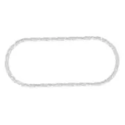 Intercalaire rectangle arrondi diamanté 23x10 mm en Argent 925 x1