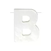 Perle lettre alphabet en nacre 10x8 mm - B - Naturel x1