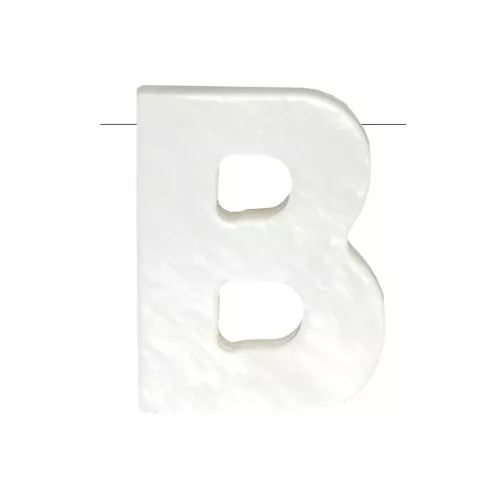 Perle lettre alphabet en nacre 10x8 mm - B - Naturel x1