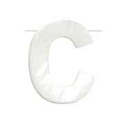 Perle lettre alphabet en nacre 10x8 mm - C x1