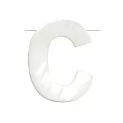 Perle lettre alphabet en nacre 10x8 mm - C x1