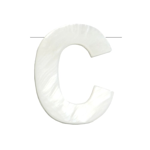 Perle lettre alphabet en nacre 10x8 mm - C x1