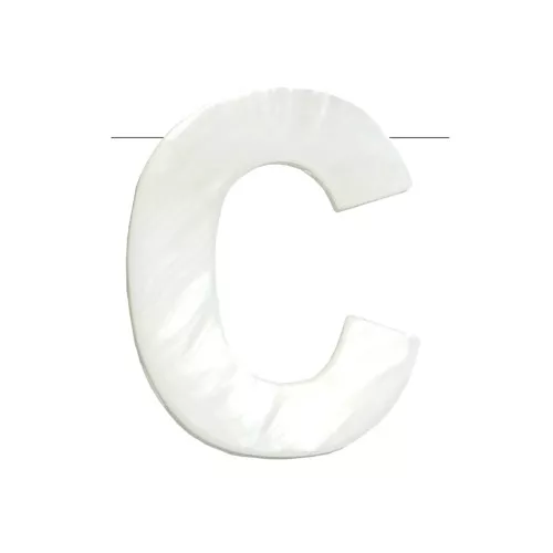 Perle lettre alphabet en nacre 10x8 mm - C x1