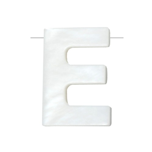 Perle lettre alphabet en nacre 10x7 mm - E x1