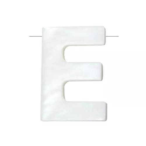 Perle lettre alphabet en nacre 10x7 mm - E x1