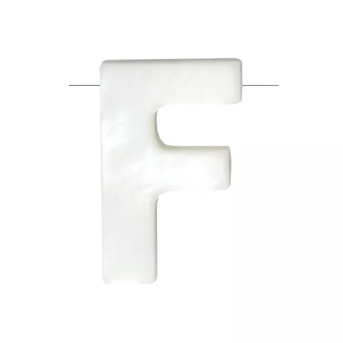 Perle lettre alphabet en nacre 10x6.5 mm - F x1
