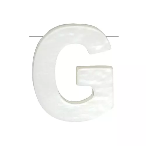 Perle lettre alphabet en nacre 10x8 mm - G - Naturel x1