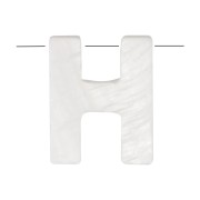 Perle lettre alphabet en nacre 10x8 mm - H x1
