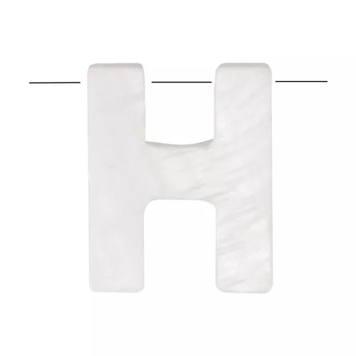 Perle lettre alphabet en nacre 10x8 mm - H x1