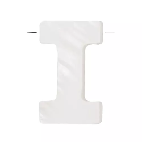 Perle lettre alphabet en nacre 10x3 mm - I x1