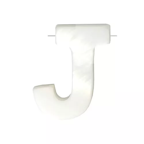 Perle lettre alphabet en nacre 9x8 mm - J x1