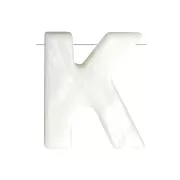 Perle lettre alphabet en nacre 10x8.5 mm - K x1