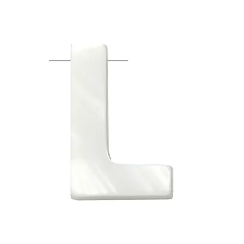 Perle lettre alphabet en nacre 10x6.5 mm - L x1