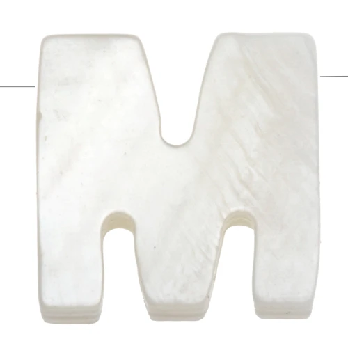 Perle lettre alphabet en nacre 10x9.5 mm - M x1