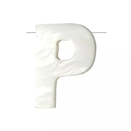 Perle lettre alphabet en nacre 9x8 mm - P x1