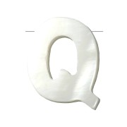 Perle lettre alphabet en nacre 10x8.5 mm - Q x1|raw }}