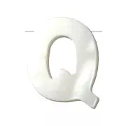 Perle lettre alphabet en nacre 10x8.5 mm - Q x1