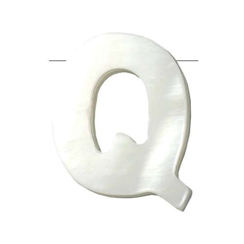 Perle lettre alphabet en nacre 10x8.5 mm - Q x1