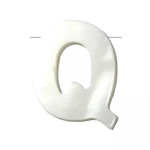 Perle lettre alphabet en nacre 10x8.5 mm - Q x1