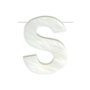 Perle lettre alphabet en nacre 10x8 mm - S x1