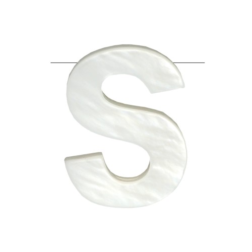 Perle lettre alphabet en nacre 10x8 mm - S x1