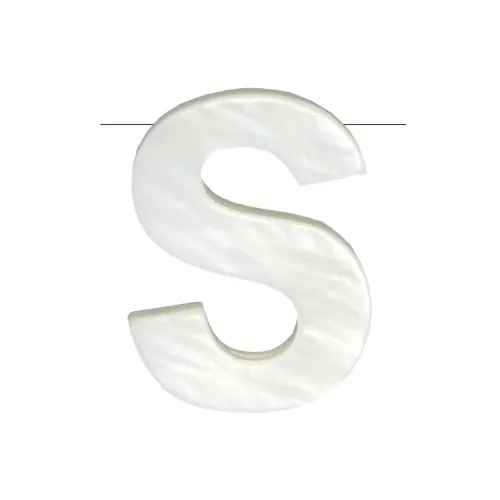Perle lettre alphabet en nacre 10x8 mm - S x1