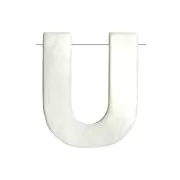 Perle lettre alphabet en nacre 10x8 mm - U x1