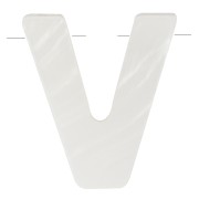 Perle lettre alphabet 10x9 mm - V - en nacre - Naturel x1|raw }}