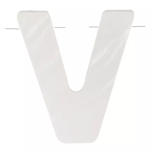 Perle lettre alphabet 10x9 mm - V - en nacre - Naturel x1