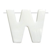 Perle lettre alphabet en nacre 10x11.5 mm - W x1