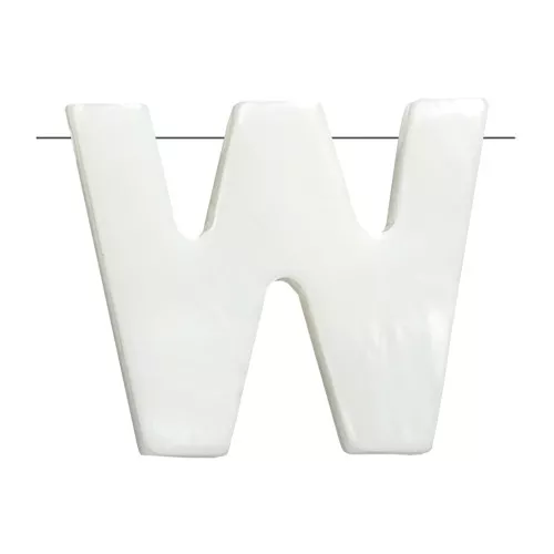 Perle lettre alphabet en nacre 10x11.5 mm - W x1
