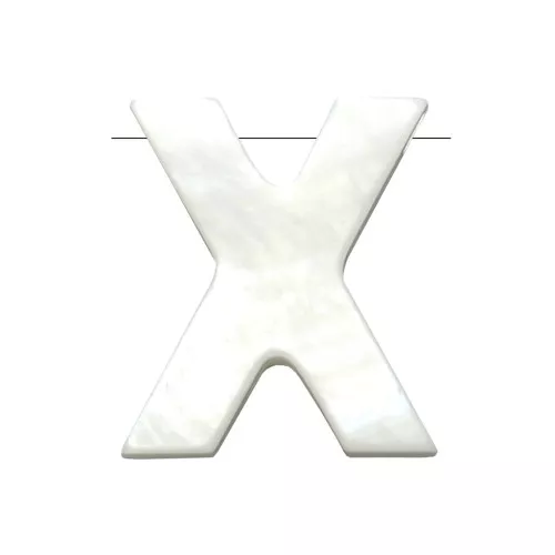 Perle lettre alphabet en nacre 10x9 mm - X x1