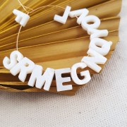 Perle lettre alphabet en nacre 10x9 mm - X x1