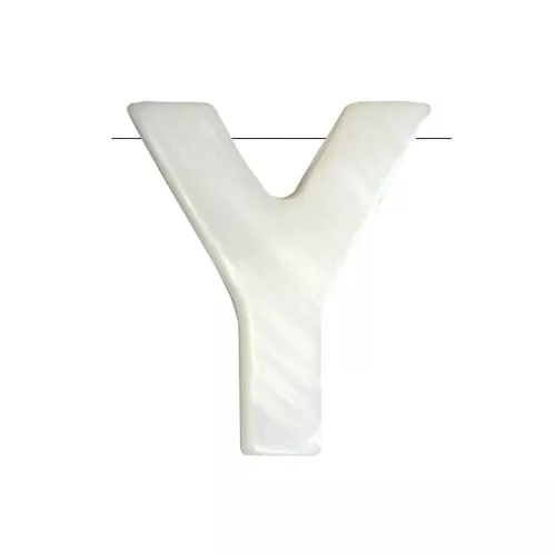 Perle lettre alphabet en nacre 10x8 mm - Y x1