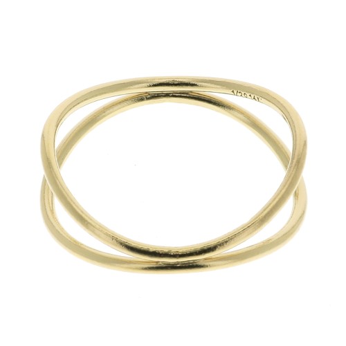 Bague double anneau croisé - Taille 48 - en Gold filled (or laminé)   x1