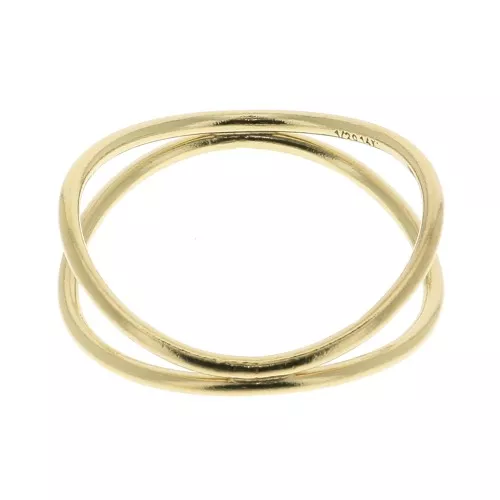Bague double anneau croisé - Taille 48 - en Gold filled (or laminé) x1