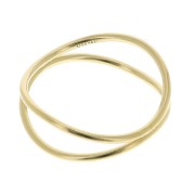 Bague double anneau croisé - Taille 50 - en Gold filled (or laminé) x1