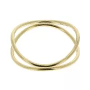 Bague double anneau croisé - Taille 53 - en Gold filled (or laminé) x1