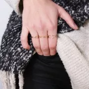 Bague double anneau croisé - Taille 53 - en Gold filled (or laminé) x1